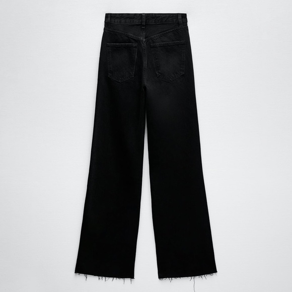 Zara TRF WIDE LEG JEANS Black - Picture 7 of 10